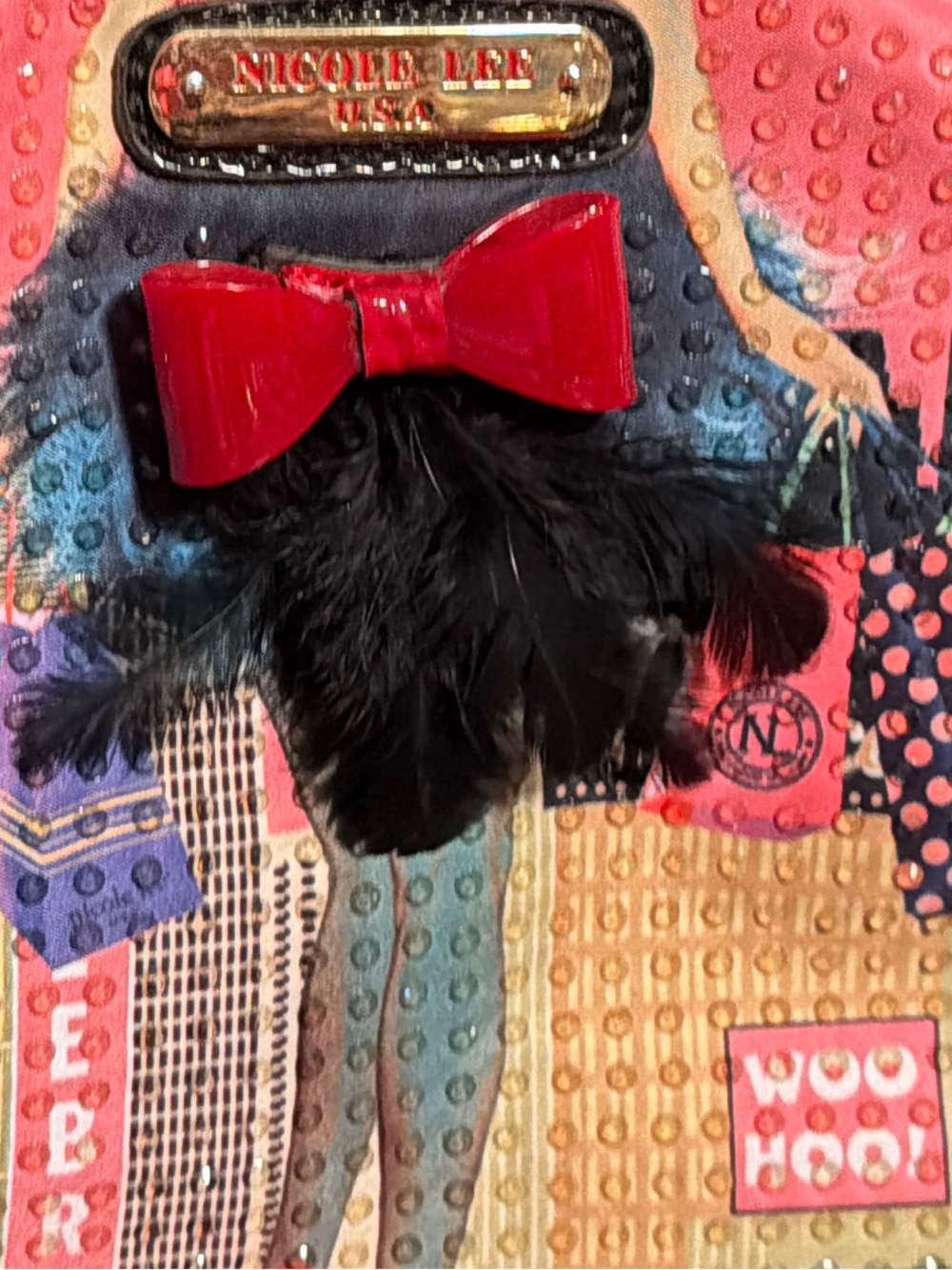 Nicole Lee NWOT Novelty Retro Multi-Color Top-Handle Satchel Crossbody (P249) - Picture 7 of 13
